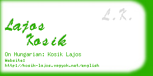 lajos kosik business card